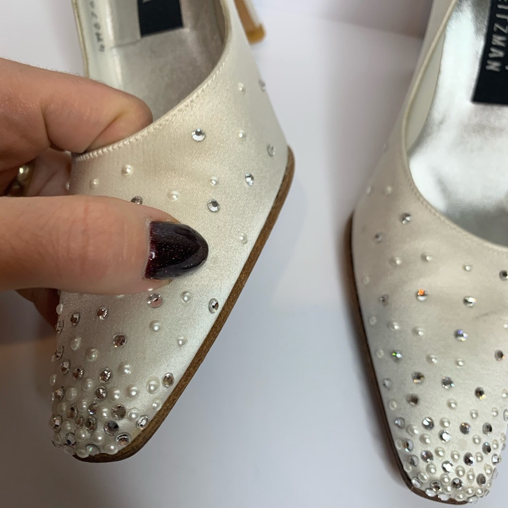 Stuart Weitzman satin sequin embellished heels - Picture 5 of 8